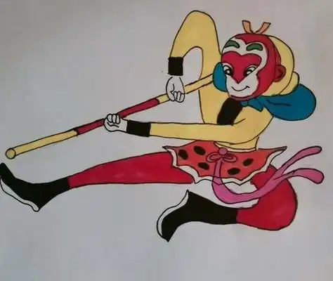 五分钟教你画个孙悟空西游记之孙悟空大闹天宫儿童画,完成!