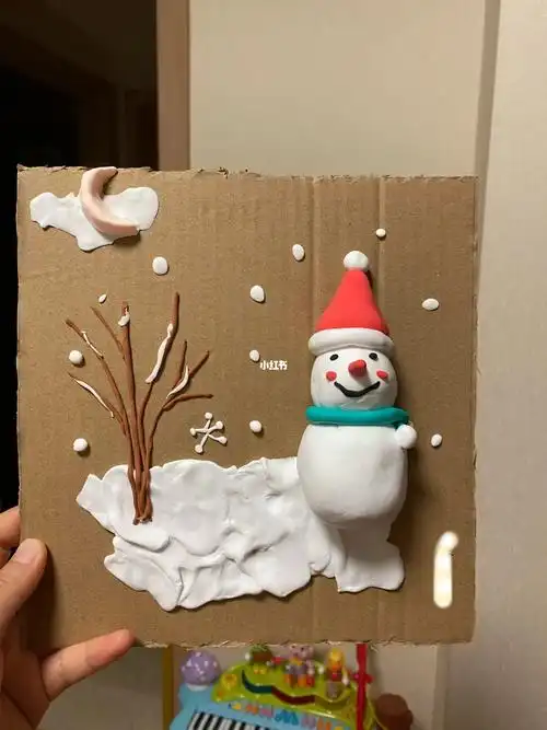 幼儿园布置的手工作业,天冷了,做雪人7815