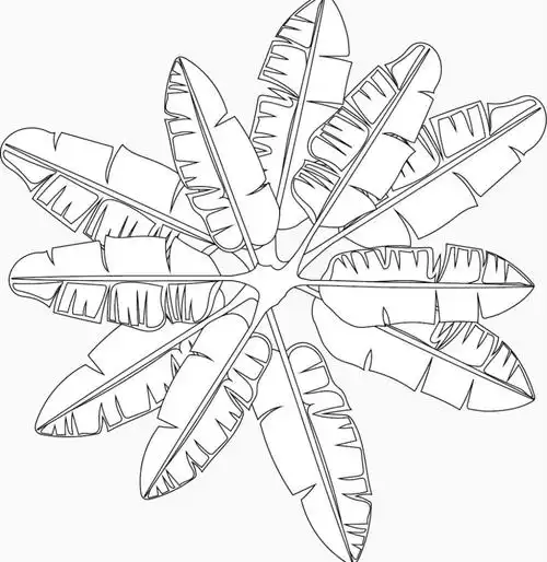 平面素材平面矢量树线稿素材266166