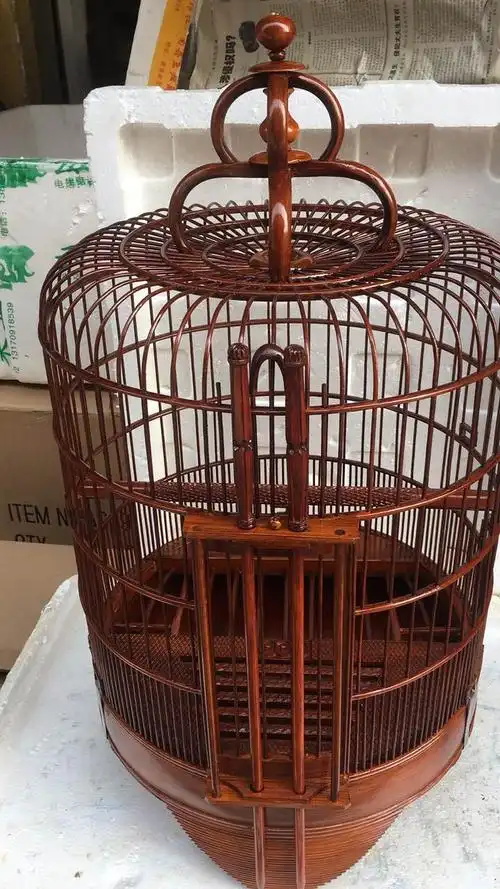 生漆36公分清远广式老竹画眉鸟笼