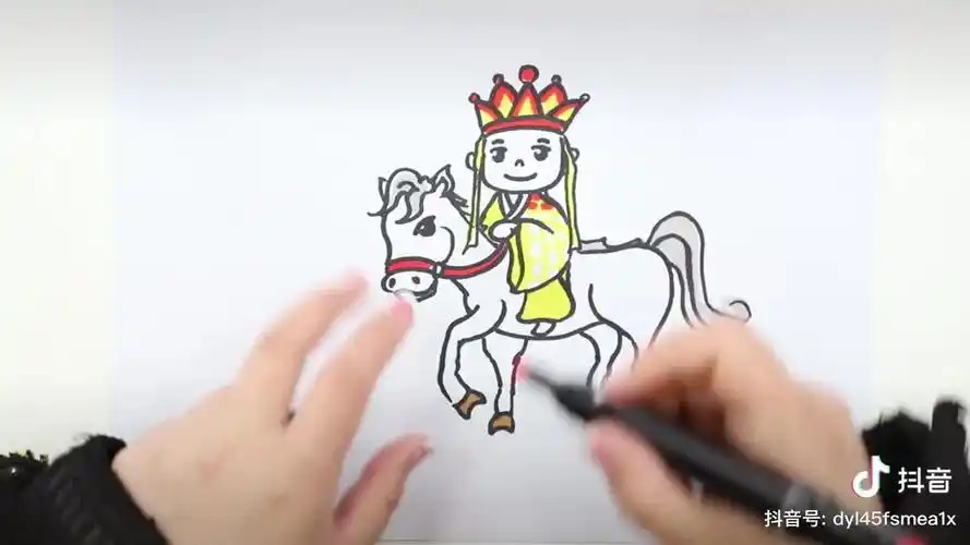 唐僧骑着白龙马简笔画
