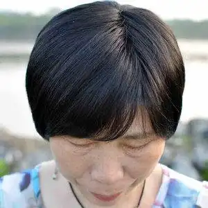 送奶w奶假发女短发真人发全头套老x年人假头发假发套婆婆光头遮白