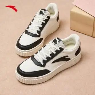 安踏饼干鞋板鞋女秋季低帮厚底轻便舒适情侣同款休闲运动鞋