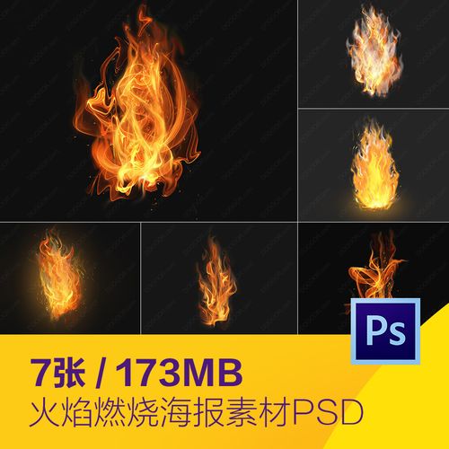 红色火焰燃烧熊熊烈火元素海报背景psd分层设计素材模板d2162401