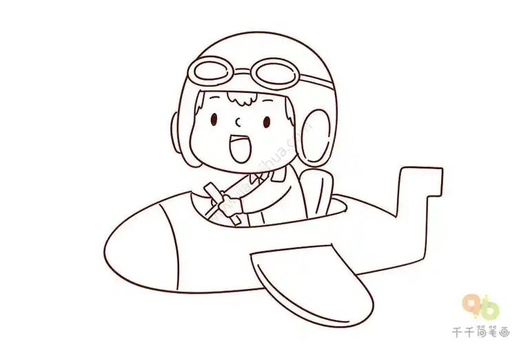 怎么画飞行员简笔画教程