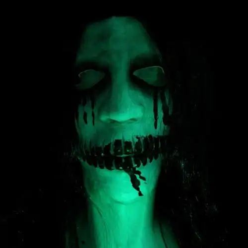 夜光荧光面具贞子头套密室逃脱道具剧本sha恐怖发光万圣节道具新年