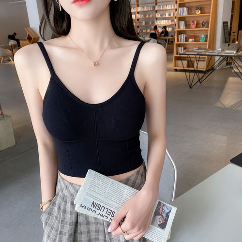 螺纹吊带背心伪娘cos用品男扮女装大佬性感cd背心吊带