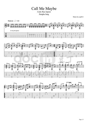 《call me may be》指弹吉他谱