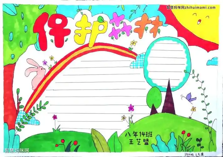 保护森林森林防火手抄报