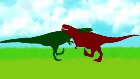 霸王龙打架, 先撕咬再脚踢 恐龙动漫-动漫-高清完整正版视频在线观看