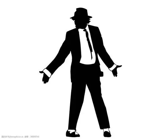 矢量黑白人物剪影杰克逊