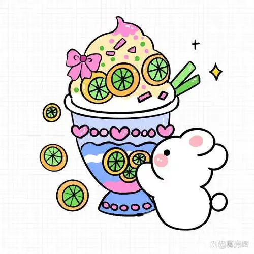 奶茶冷饮美食简笔画贴纸手帐素材