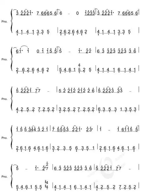 曾经你说赵乃吉钢琴谱双手简谱