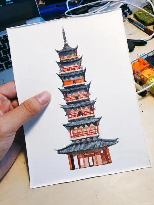 宝塔镇河妖.水彩