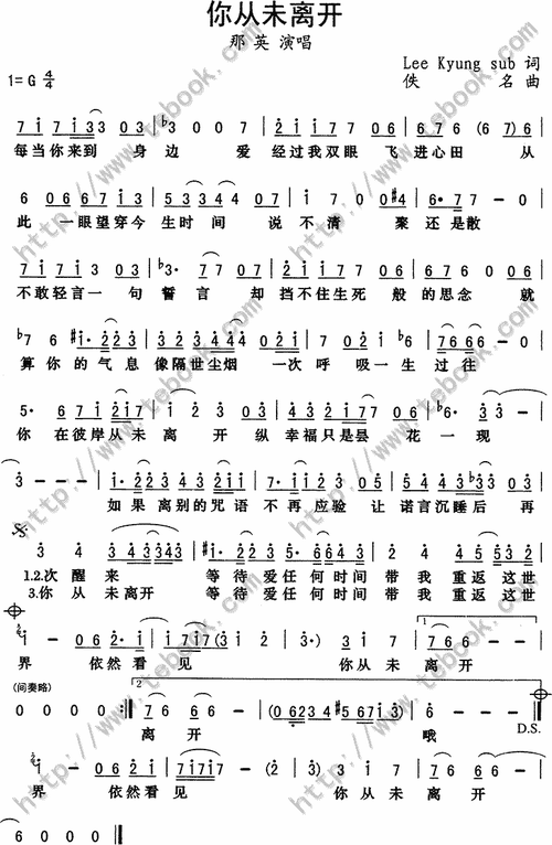 你从未离开歌谱