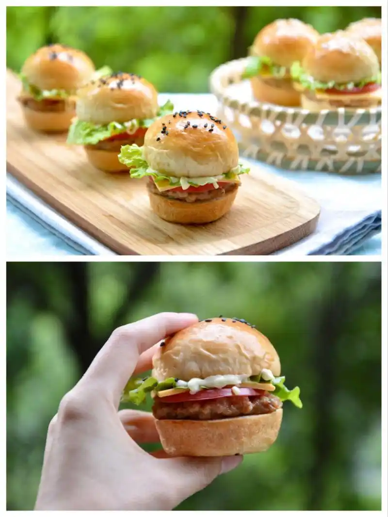 6015敲可爱的mini一口汉堡92小朋友们抢着吃 这是借助12连麦芬