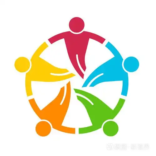 圆的团队精神.组的 5 人矢量