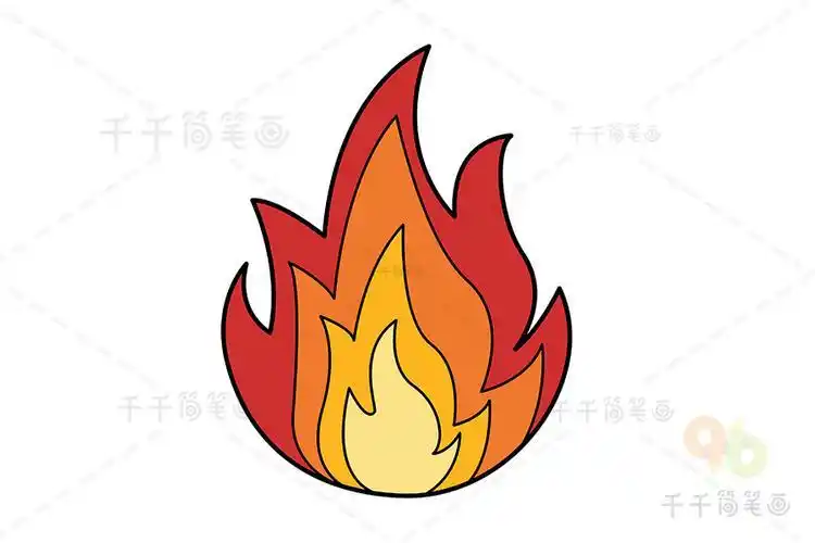 红色火苗简笔画