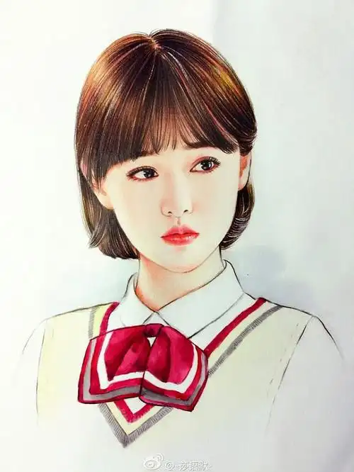 人物素描彩铅画水粉郑爽