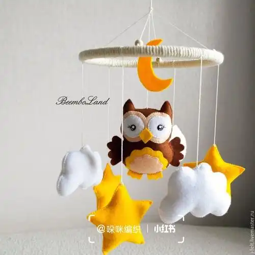 不织布玩偶猫头鹰婴儿床挂