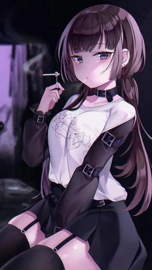 暗黑动漫御姐微丧背景图〈制作不意,拿图点赞〉(暗黑系动漫女生壁纸)