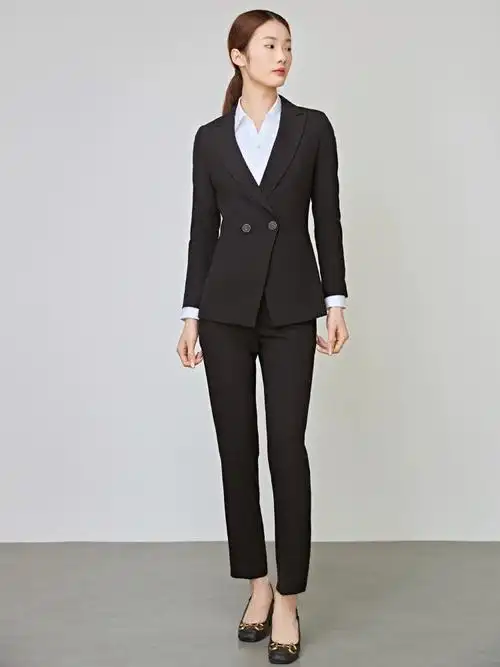 女高级感职业正装西装公务员面试工作服气质西服套装黑色秋冬新款