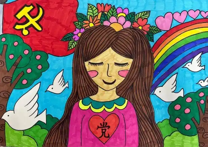 献礼建党百年书林校区童心向党优秀绘画作品展第一期