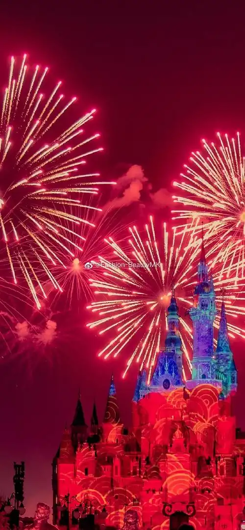 迪斯尼乐园烟花壁纸背景图#可爱壁纸##ins壁纸