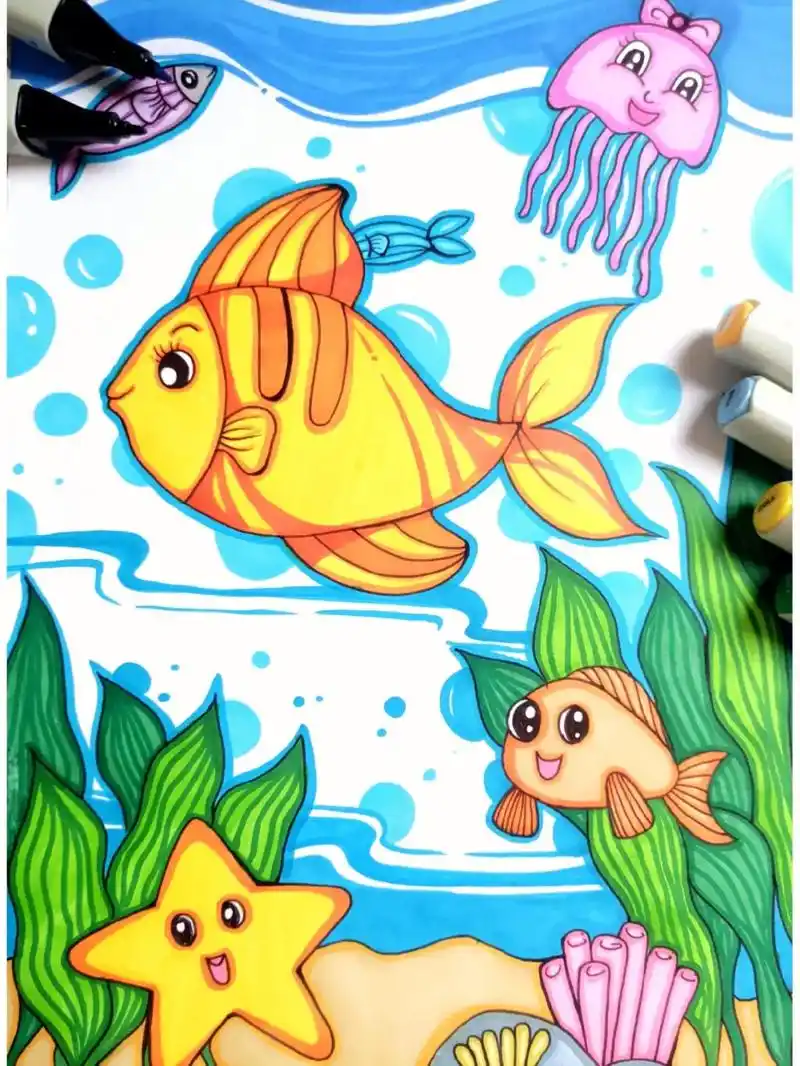 海底世界带你轻松学画画少儿美术教育