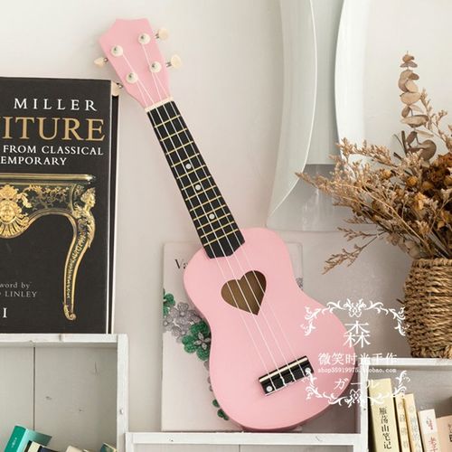 少女心尤克里里初学者樱花琴粉21寸23寸乌克里里小吉他四弦琴入门