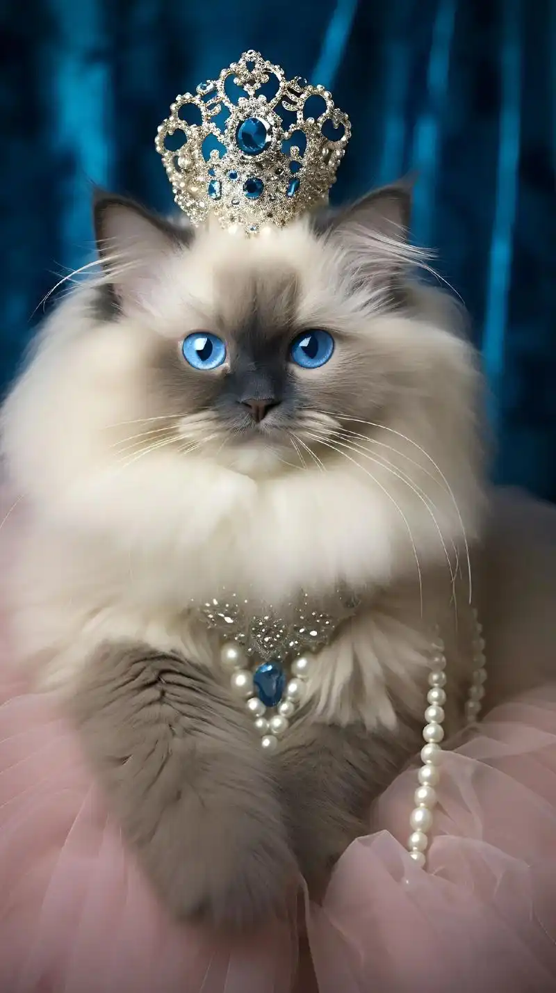 仙女赛级布偶猫.漂亮的眼睛有深海一样的蓝色,眼睛又大又圆,超 - 抖音