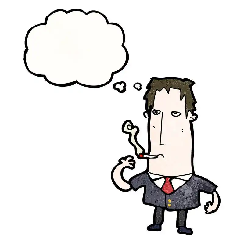 抽烟的男人,矢量,在白色背景上卡通漫画吸烟的人