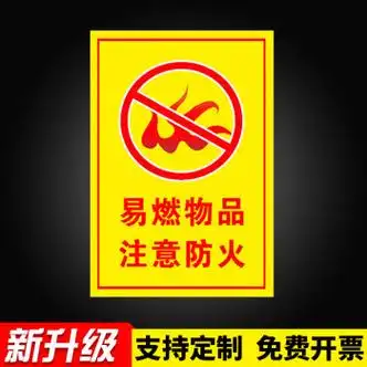 火灾严禁火种明火安全警示牌安全标识牌标志贴提示牌警示牌警告贴纸