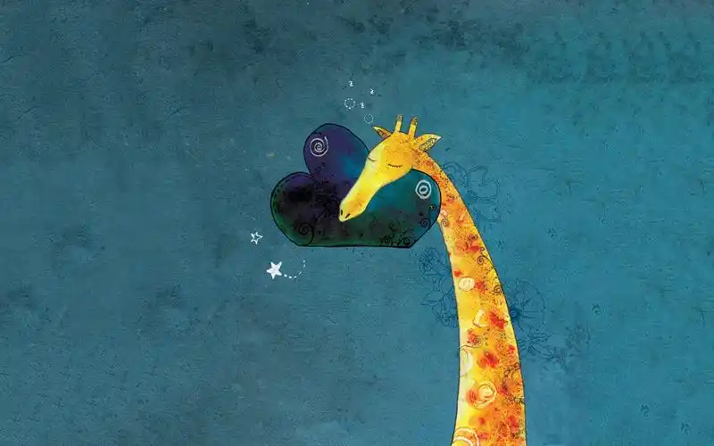 极简创意设计可爱卡通长颈鹿高清桌面壁纸下载(二)