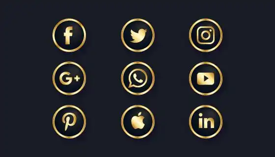 奢华的社会化图标矢量素材(eps/png)