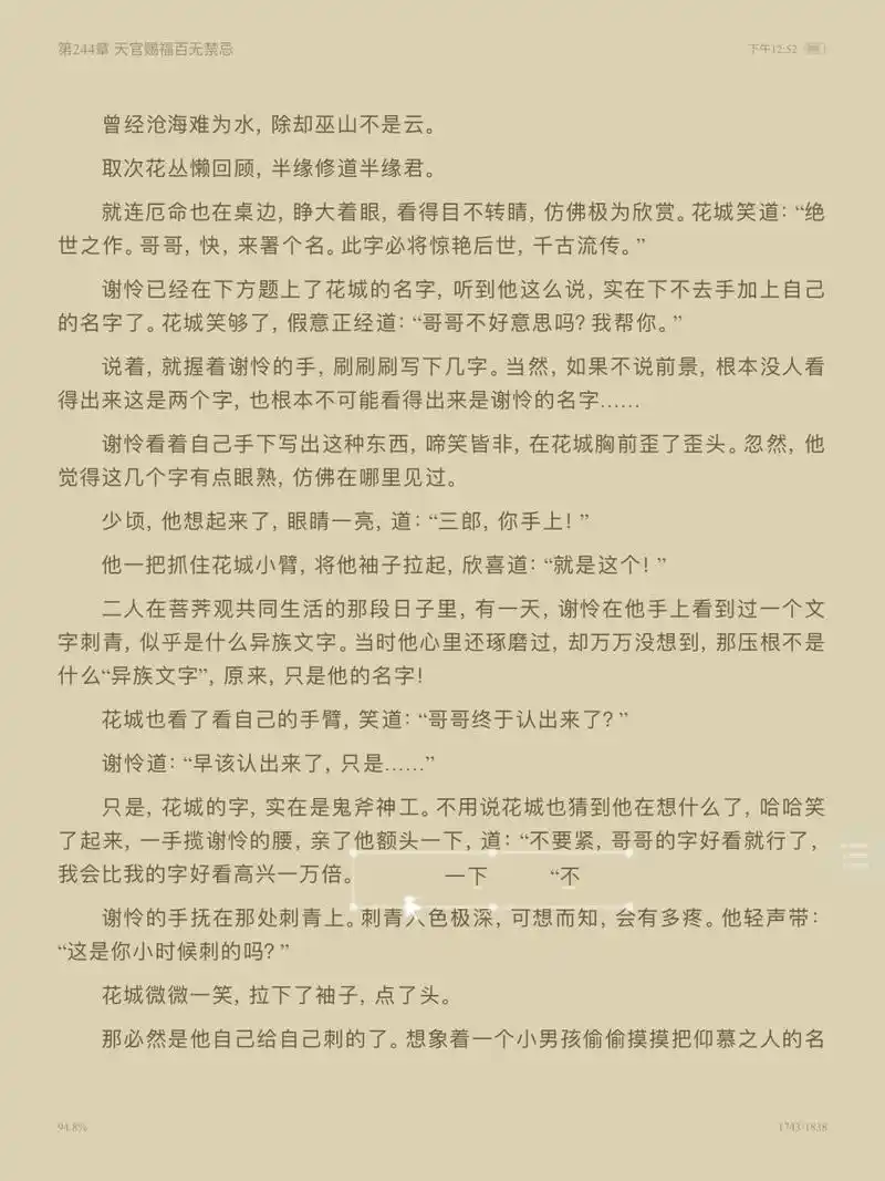 天官赐福百无禁忌244章最后一章甜甜 花怜终于长长久久永永远远幸福的