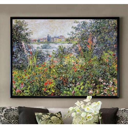 新款餐厅卧室diy方钻满钻钻石画莫奈春天花园贴钻印花十字绣套件