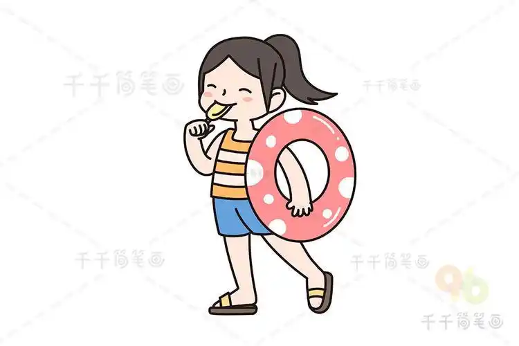 夏天人物漫画简笔画