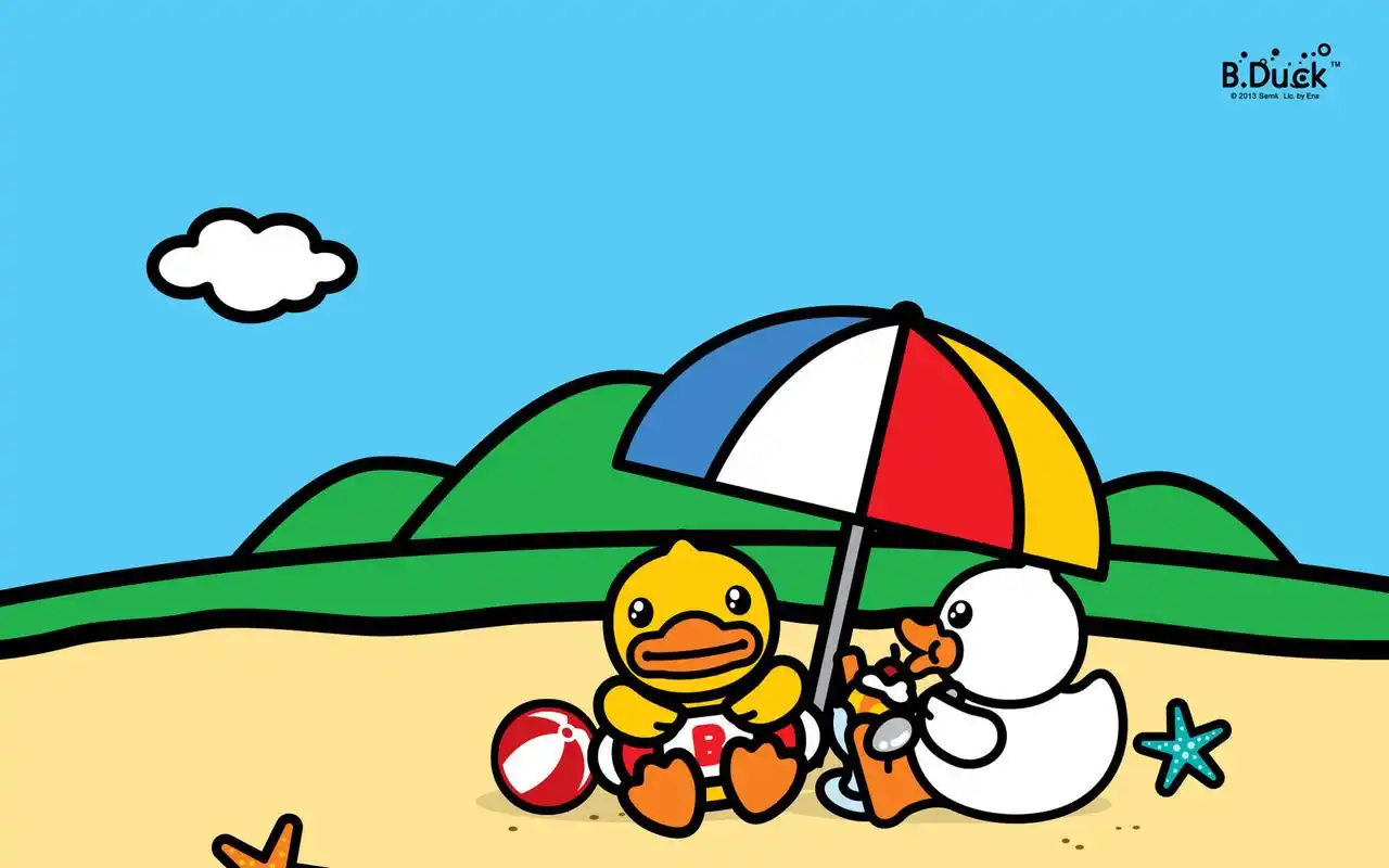 可爱小黄鸭高清桌面壁纸
