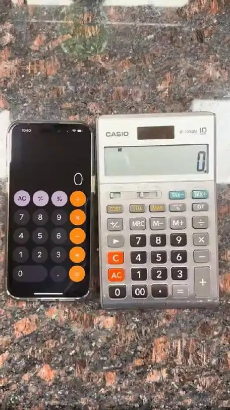 有趣04手机计算器和电子计算器算出来结果竟然不一样04