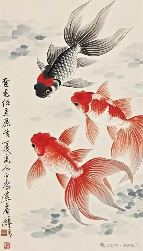 116幅高清版临摹国画工笔金鱼太美啦快收藏起来慢慢画