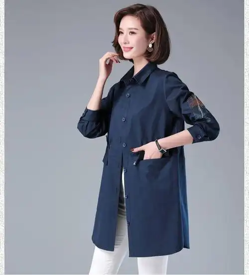 女士秋季风衣30-40岁中长款2020装新款中年妈妈装休闲上衣薄款时尚