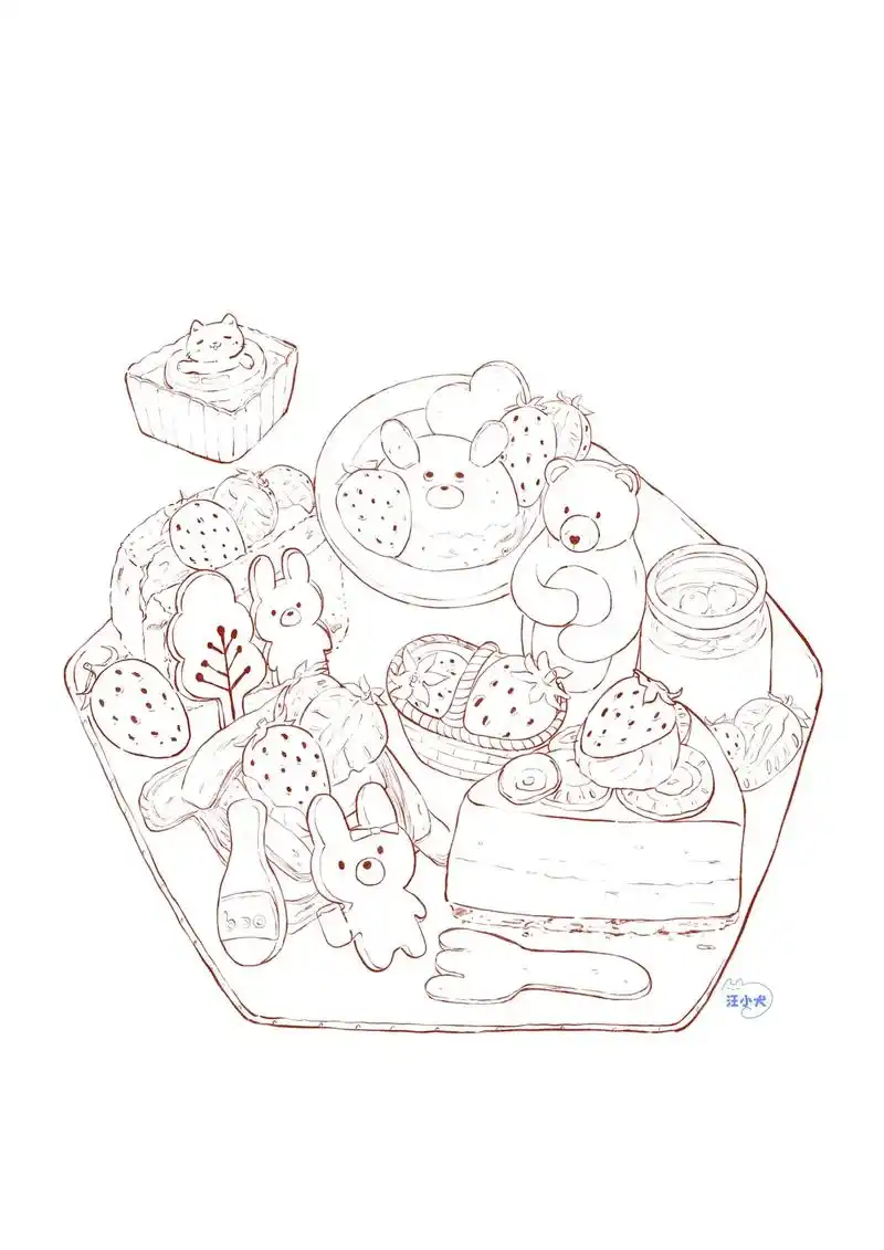 画画 #速写 #线稿 #可爱#甜品 - 抖音