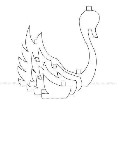 天鹅 立体卡纸 纸雕 贺卡 图纸 a4