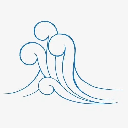 海浪手绘矢量素材