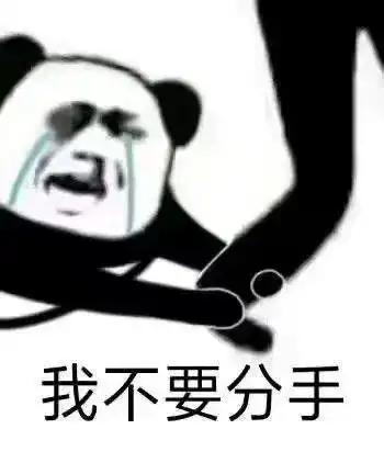 沙雕熊猫头我不要分手表情
