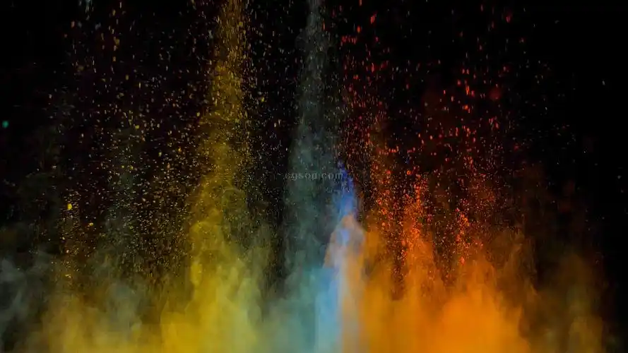 60组高分辨率彩色粉末粒子特效图片叠加合成素材