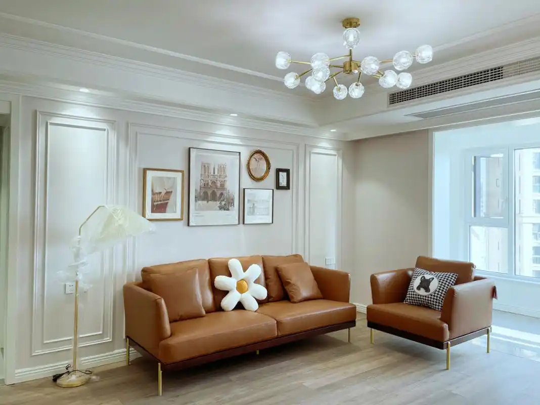 大连远洋荣域130平现代美式风格装修实景