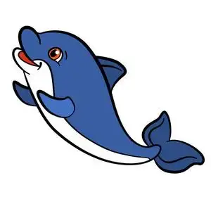 孩子们的卡通动物.可爱的小宝贝的小海豚照片