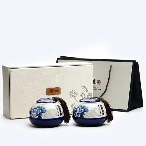 汝窑龙泉青瓷茶叶罐陶瓷罐大号普洱茶密封防潮茶罐商务logo定制